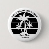 ビーチパームツリー独身パーティー仲間名札 缶バッジ (正面)