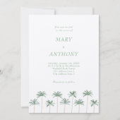 ビーチパームツリー結婚式招待状 招待状 (正面)