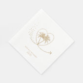 ビーチパームツリー金ゴールドトロピカルデスティネーションウェディング スタンダードランチョンナプキン (角)