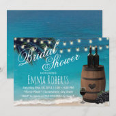 ビーチパームツリー ラスティック ワインバー レディースシャワー 招待状 (正面/裏面)