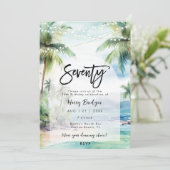 ビーチパームツリー 70歳の誕生日パーティー 招待状 (スタンド正面)