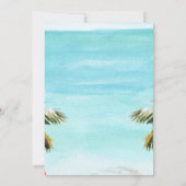 ビーチパームピンクフラミンゴスカクテルベビーシャワー 招待状 (裏面)