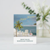 ビーチパームフラミンゴビジネスバジェットホリデーズカード 案内状 (スタンド正面)
