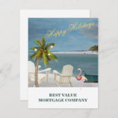 ビーチパームフラミンゴビジネスバジェットホリデーズカード 案内状 (正面/裏面)