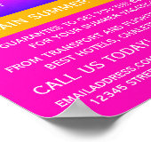 ビーチパームリーフシルエット、旅行代理店の広告 ポスター (角)