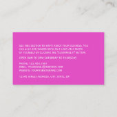 ビーチパームリーフシルエット、旅行&観光 名刺 (裏面)