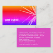 ビーチパームリーフシルエット、旅行&観光 名刺 (正面/裏面)