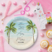ビーチパーム結婚ツリーブライダルシャワープレート ペーパープレート (パーティー)