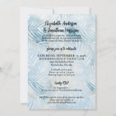 ビーチパーム葉たった今結婚しました写真トロピカル 招待状 (裏面)