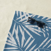 ビーチパーム葉ズインブルー ビーチタオル (インサイチュ)