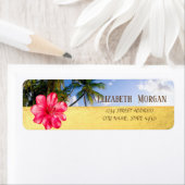 ビーチパーム，ヒビスクス，金ゴールド住所 シール (インサイチュ)