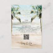 ビーチパームQRコード結婚の情報カード エンクロージャーカード (正面)