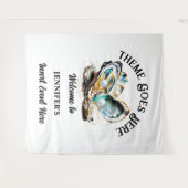 ビーチパールオyster シェル虹彩グリッター パーティー タペストリー (正面(横))