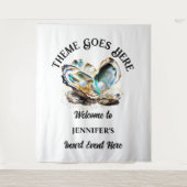 ビーチパールオyster シェル イリデセント グラム パーティー タペストリー (正面)