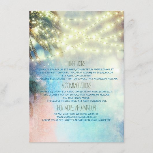 ビーチパ結婚ームの詳細 – 情報 エンクロージャーカード (正面)