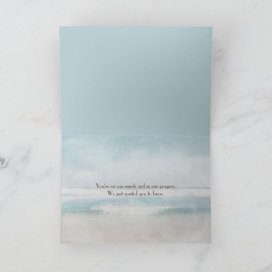 ビーチヒトデと海サーフウォーターカラー悔やみや弔慰 カード (内部)