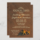 ビーチヒトデのカップルのリハーサル夕食招待状 招待状 (正面/裏面)