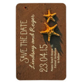 ビーチヒトデのカップルセーブザデートマグネット マグネット (縦)