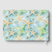 ビーチヒトデの水彩沿岸パターン ゲストブック (裏面)