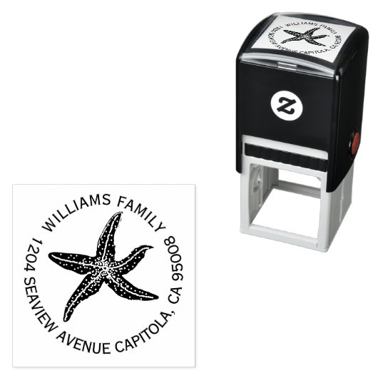 ビーチヒトデ差出人住所 セルフインキングスタンプ (インサイチュ)