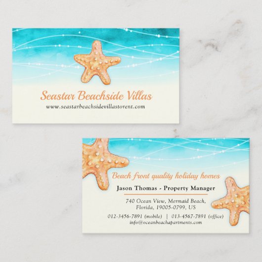 ビーチヒトデ水彩コンド所有権貸し出し 名刺 (正面/裏面)