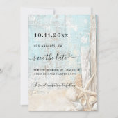 ビーチヒトデ流木の結婚式の日付を保存 セーブザデート (正面)