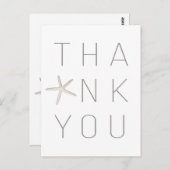 ビーチヒトデ白ミニマル白エレガント有感謝 ポストカード (正面/裏面)