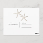 ビーチヒトデ白ミニマル白エレガント有感謝 ポストカード (裏面)