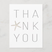 ビーチヒトデ白ミニマル白エレガント有感謝 ポストカード (正面)