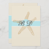 ビーチヒトデ結婚式招待状 招待状 (正面/裏面)