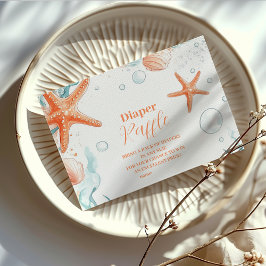 ビーチヒトデ&シーシェルスディパエレガントーラッフル エンクロージャーカード
