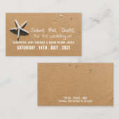 ビーチヒトデ、日付の保存 エンクロージャーカード (正面/裏面)