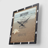 ビーチヒトヘブル13:5 スクエア壁時計 (傾斜)