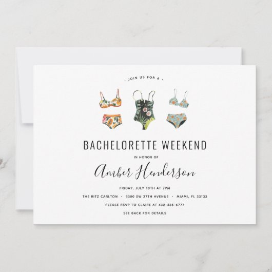ビーチビキニバチェロレッテ日程 招待状 (正面)