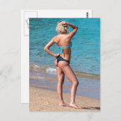 ビーチビキニ写真はがき ポストカード (正面/裏面)