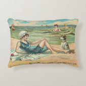 ビーチビクトリアンスイムガール海サマーバケーション アクセントクッション (正面)