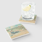 ビーチビクトリアンスイムガール海サマーバケーション ストーンコースター (横)