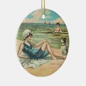 ビーチビクトリアンスイムガール海サマーバケーション セラミックオーナメント (右)