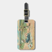 ビーチビクトリアンスイムガール海サマーバケーション ラゲッジタグ (正面縦)