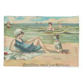 ビーチビクトリアンスイムガール海サマーバケーション 枕カバー (裏面)