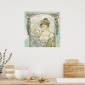 *~*ビーチビクトリアンヴィンテージAR23女性アールヌーボー ポスター (キッチン)