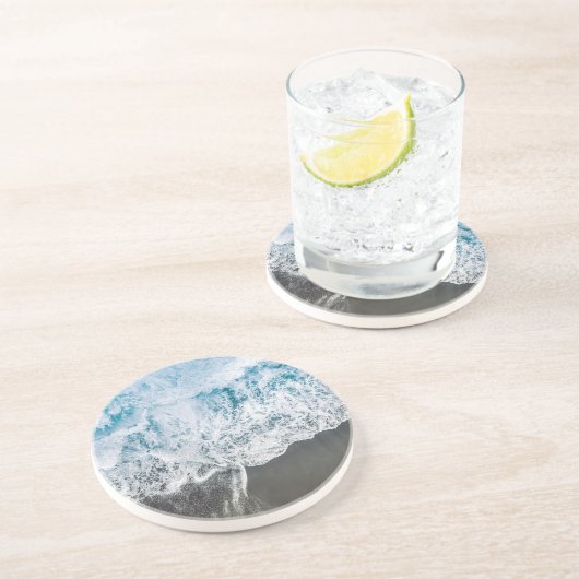 ビーチビブスタイリッシュス抽象芸術サンドストーンコースター コースター (側面)