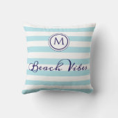 ビーチビベスモノグラムストライプのライトブルーホワイト クッション (裏面)