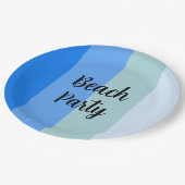 ビーチビベス青ストライプ色 ペーパープレート (アングル)