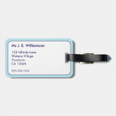 ビーチビベ航海のスストライプブルーホワイトモノグラム ラゲッジタグ (裏面横)