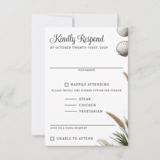 ビーチビベ 出欠カード (正面)