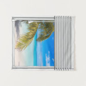 ビーチビューブラインド付き人工窓 タペストリー (正面(横))