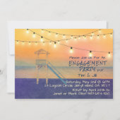 ビーチビュー水彩ストリングライト 招待状 (正面)