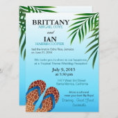 ビーチビーチサンダルの結婚式 招待状 (正面/裏面)