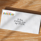 ビーチビーチサンダルカラフルトロピカルパーソナライズされた ラベル